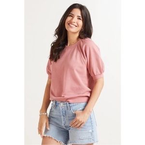 Z SUPPLY Gigi Terry Top Medium Dusty‎ Rose Sweatshirt NWT